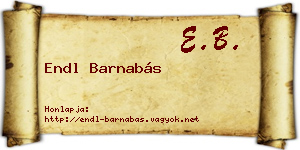 Endl Barnabás névjegykártya